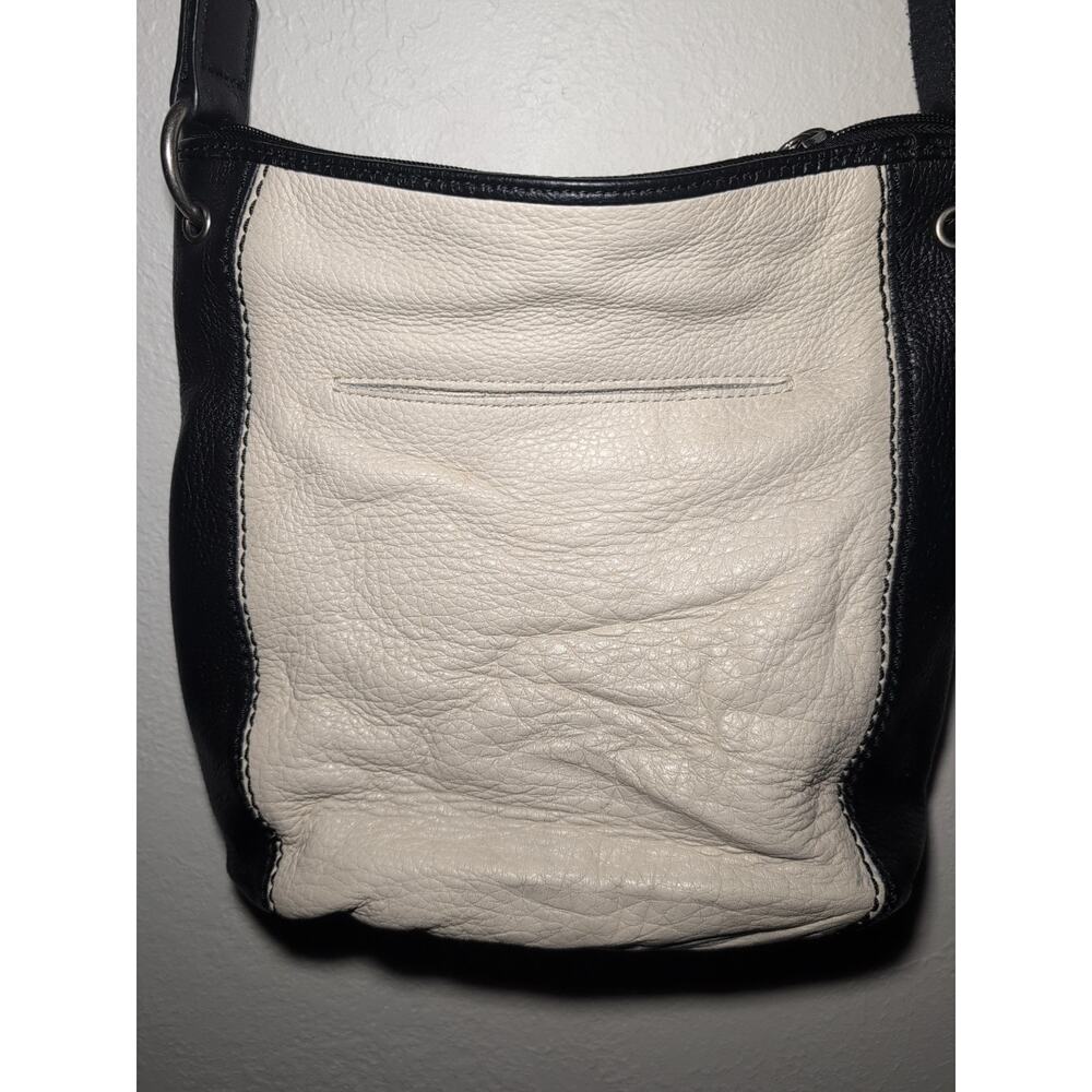 The SAK Crossbody Bag Leather Boho Lined Tricolor Black Tan Cream Messenger - Picture 4 of 16